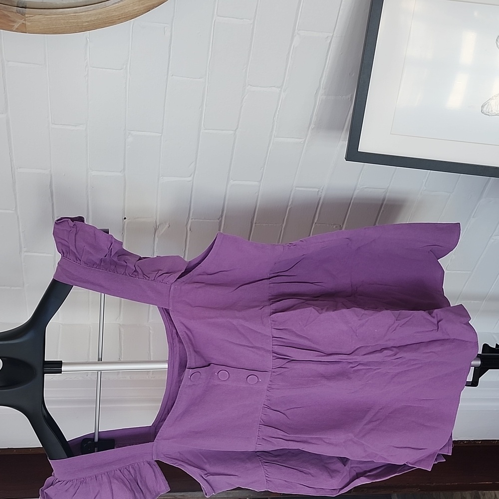 Purple Sleeveless Ruffle Top, Xxl